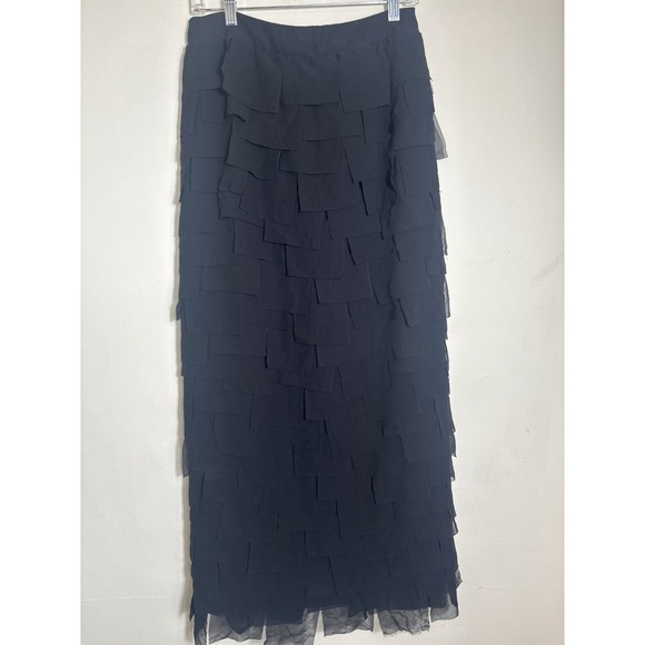 Akira PETRA CUTOUT MIDI Black Skirt Size Large Gothic Grunge Steampunk Emu‎ - Picture 4 of 12